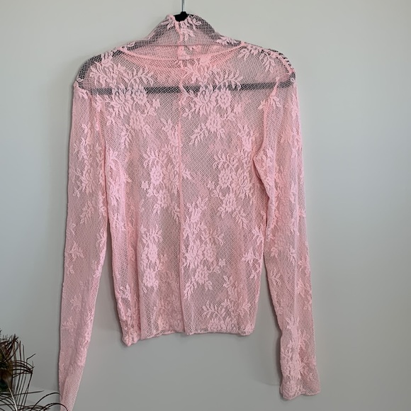 Free People Lace Top Pink Size Large - Picture 6 of 9